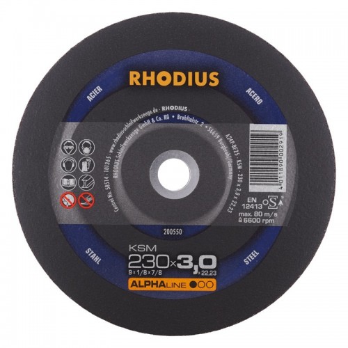 Diskas metalo pj. 125x1.0x22.2, RHODIUS Diskas metalo pj. 125x1.0x22.2, RHODIUS