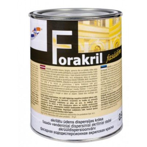 Atmosferai atsparūs akriliniai vandens dispersiniai dažai FORAKRIL, RILAK matiniai