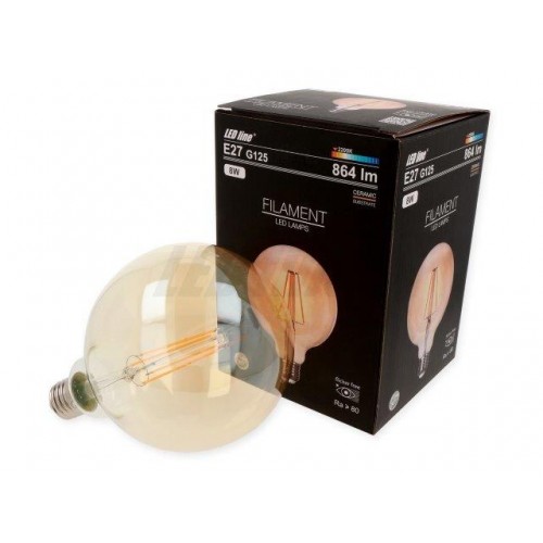 LED lemputė E27 8W 832lm filament 2200K LED line