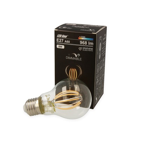 LED lemputė E27 8W 968lm filament dimeriuojama 2700K LED line