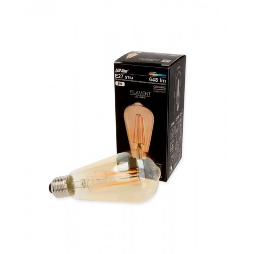 LED lemputė E27 6W 648lm filament 2200K LED line