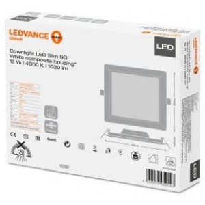 LED šviestuvas įl. kvadratinis Downlight Slim Ledvance 4000K
