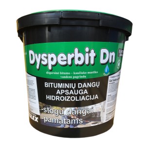 Bitumo - kaučiuko mastika Dysperbit DN vandens pagrindu, 10kg (55)