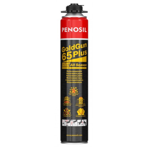 PENOSIL GoldGun 65 Plus padidintos išeigos poliuretano putos, 850ml PENOSIL GoldGun 65 Plus padidintos išeigos poliuretano putos, 850ml