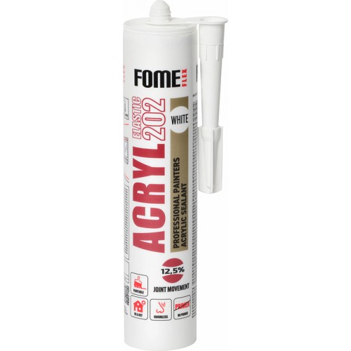 Akrilinis hermetikas Acryl 202 baltas 310ml, Fome Flex
