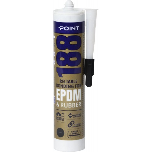 Hibridiniai klijai stiprūs Point 188 EPDM ir gumos juodi,290ml.