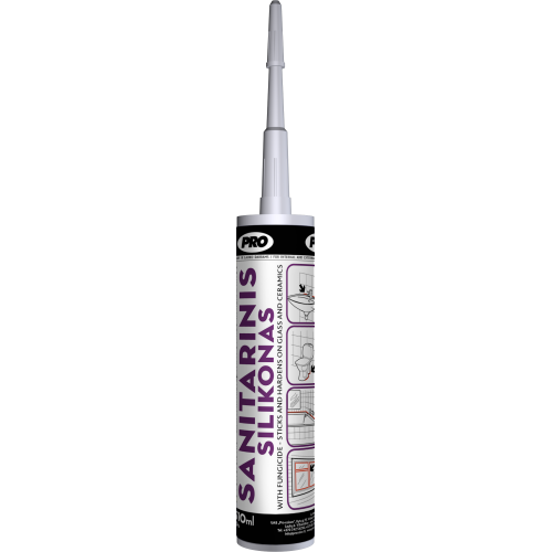 Sanitarinis silikonas 310ml, PRO Sanitarinis silikonas 310ml, PRO