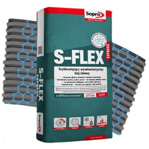 Greitai kietėjantys plytelių klijai S-Flex 203 Express  22.5kg SOPRO