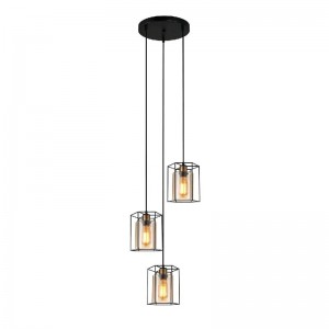 Pakabinamas šviestuvas Kalula 3 PND-78901-3A-BK+AMB, ITALUX