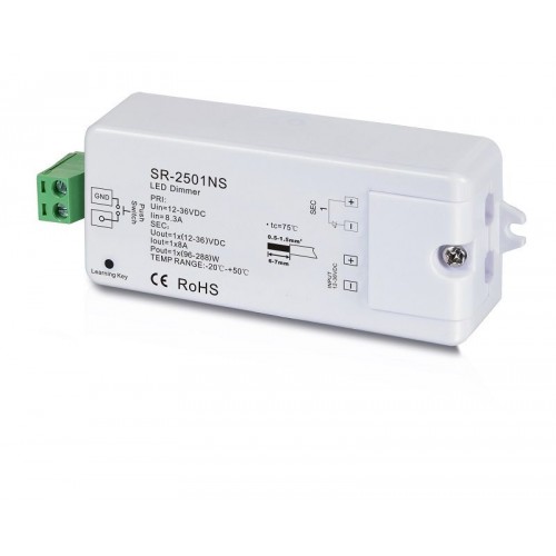 LED juostų valdymo sistemos imtuvas 12-36V 1x8A vienos spalvos SR-2501NS,Sunricher LED juostų valdymo sistemos imtuvas 12-36V 1x8A vienos spalvos SR-2501NS,Sunricher