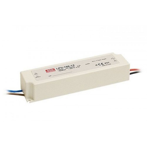 Impulsinis maitinimo šaltinis LED 12V/8.5A IP67 LPV-100-12 MW, Mean Well Impulsinis maitinimo šaltinis LED 12V/8.5A IP67 LPV-100-12 MW, Mean Well